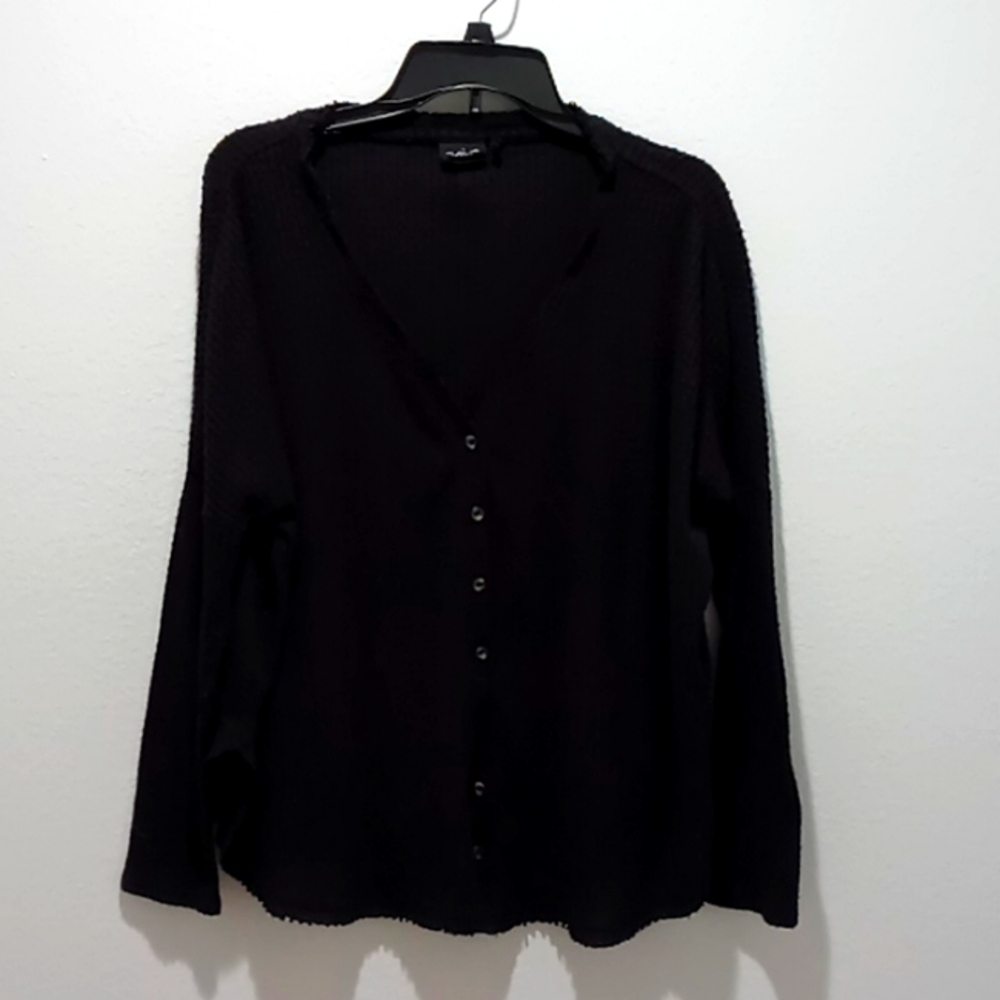 Thermal, button down sweater